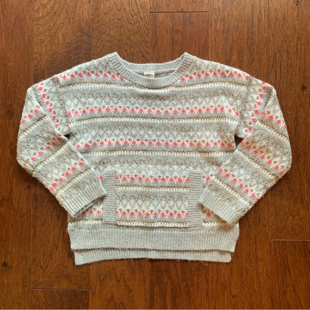 OshKosh B’gosh Girls Fair Isle Metallic Knit Sweater | Size 6